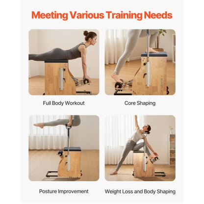 Pilates Chair Split Pedal Stability Combination Full Body Exercise Chairs Handles | EU