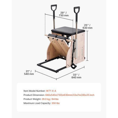 Pilates Chair Split Pedal Stability Combination Full Body Exercise Chairs Handles | EU