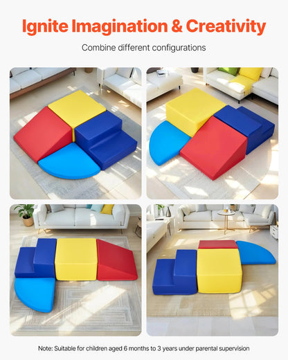 Climbing Toys 4-Piece Foam Climbing Blocks for Toddlers and Preschoolers