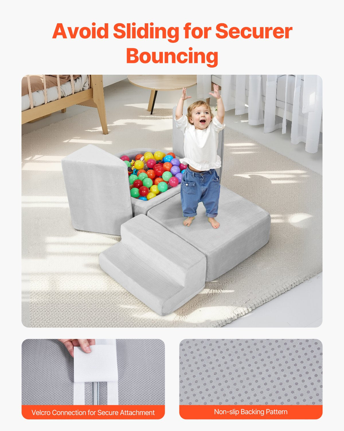 Climbing Toys 5 Pieces Foam Climbing Blocks with Ball Pit for Toddlers
