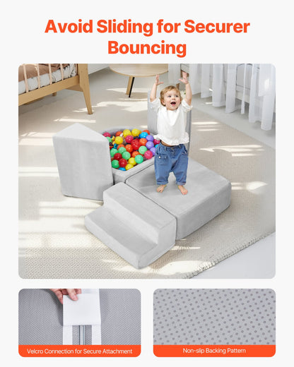 Climbing Toys 5 Pieces Foam Climbing Blocks with Ball Pit for Toddlers