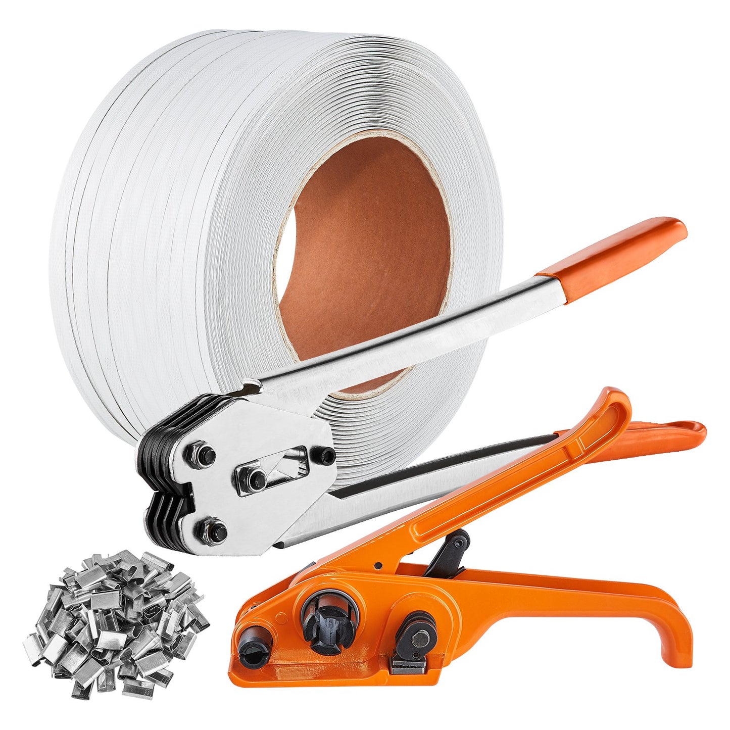 Bandbandssats med bandspännare, bandförseglingsverktyg, 3280 ft längd PP-band, 1000 metalltätningar, pallförpackning Bandbandssats Bandning förpackningsband för packning
