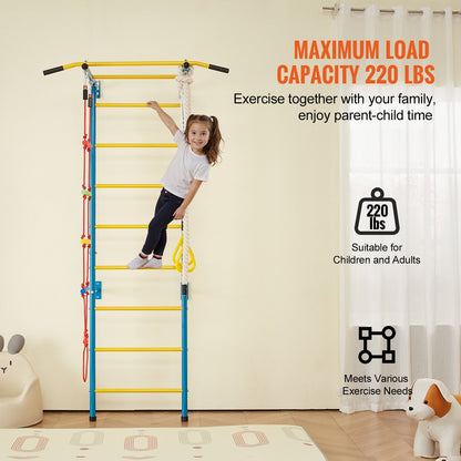 Wall Gym for Kids 5 i 1 stål Indoor Kids Gym för träningsklätterleksaker