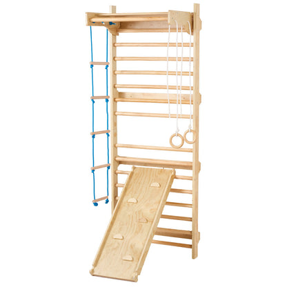 Swedish Ladder Wall Gym 5 in 1 Trä inomhuslekplats klätterleksaker