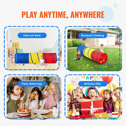 Kinder-Spieltunnelzelt für Kleinkinder, buntes Pop-Up-Kriechtunnel-Spielzeug für Babys oder Haustiere, faltbares Geschenk für Jungen und Mädchen, Indoor-Spieltunnel und Outdoor-Spiele, Rot/Gelb/Blau, mehrfarbig