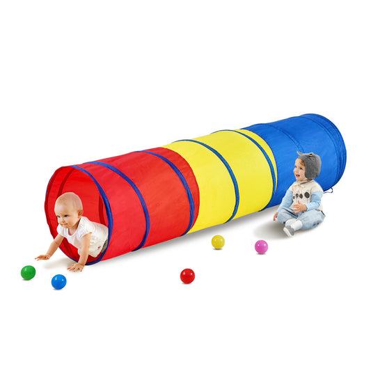 Kids Lektunneltält för småbarn, Färgglad Pop Up Crawl Tunnel-leksak för bebis eller husdjur, hopfällbar present för pojke och flicka Lektunnel inomhus och utomhusspel Röd/Gul/Blå Flerfärgad