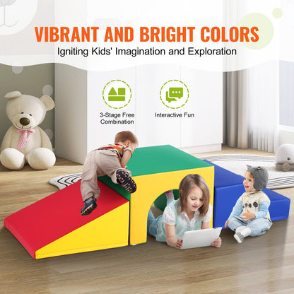 Simple Tunnel Climber, Kleinkinder-Spielset, Schaumstoff-Kletterblöcke für Kleinkinder, Kinder-Tunnellabyrinth mit Treppe und Rampe, Indoor für Kleinkinder und Vorschulkinder, leicht zu reinigen, 3-teilig (sortiert)