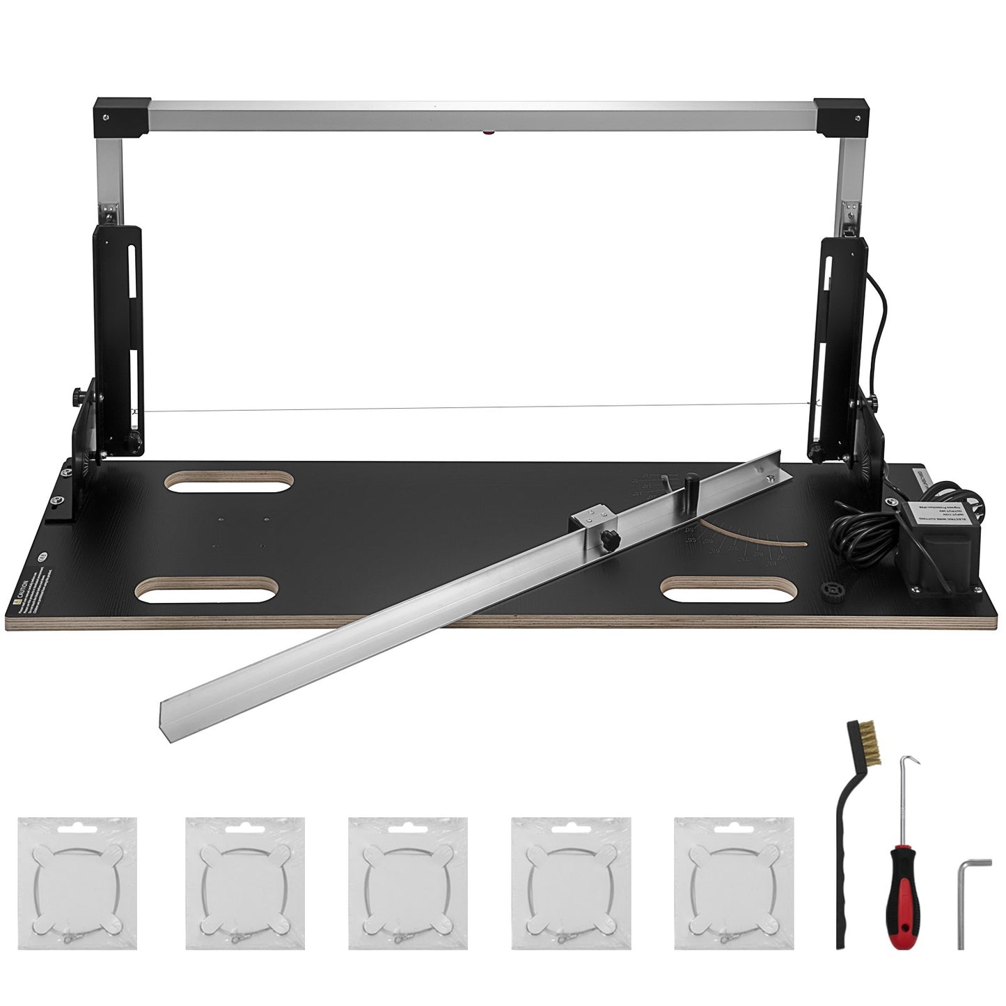 Desktop Frigolit Skärmaskin 42 cm Max. Skärtjocklek Skumskärare 112 cm Max. Klipplängd Varmtrådsskumskärare 0-90° frigolitskärare med sex värmetrådar för skärning av skum Pärlbomull