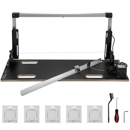 Desktop Frigolit Skärmaskin 42 cm Max. Skärtjocklek Skumskärare 112 cm Max. Klipplängd Varmtrådsskumskärare 0-90° frigolitskärare med sex värmetrådar för skärning av skum Pärlbomull