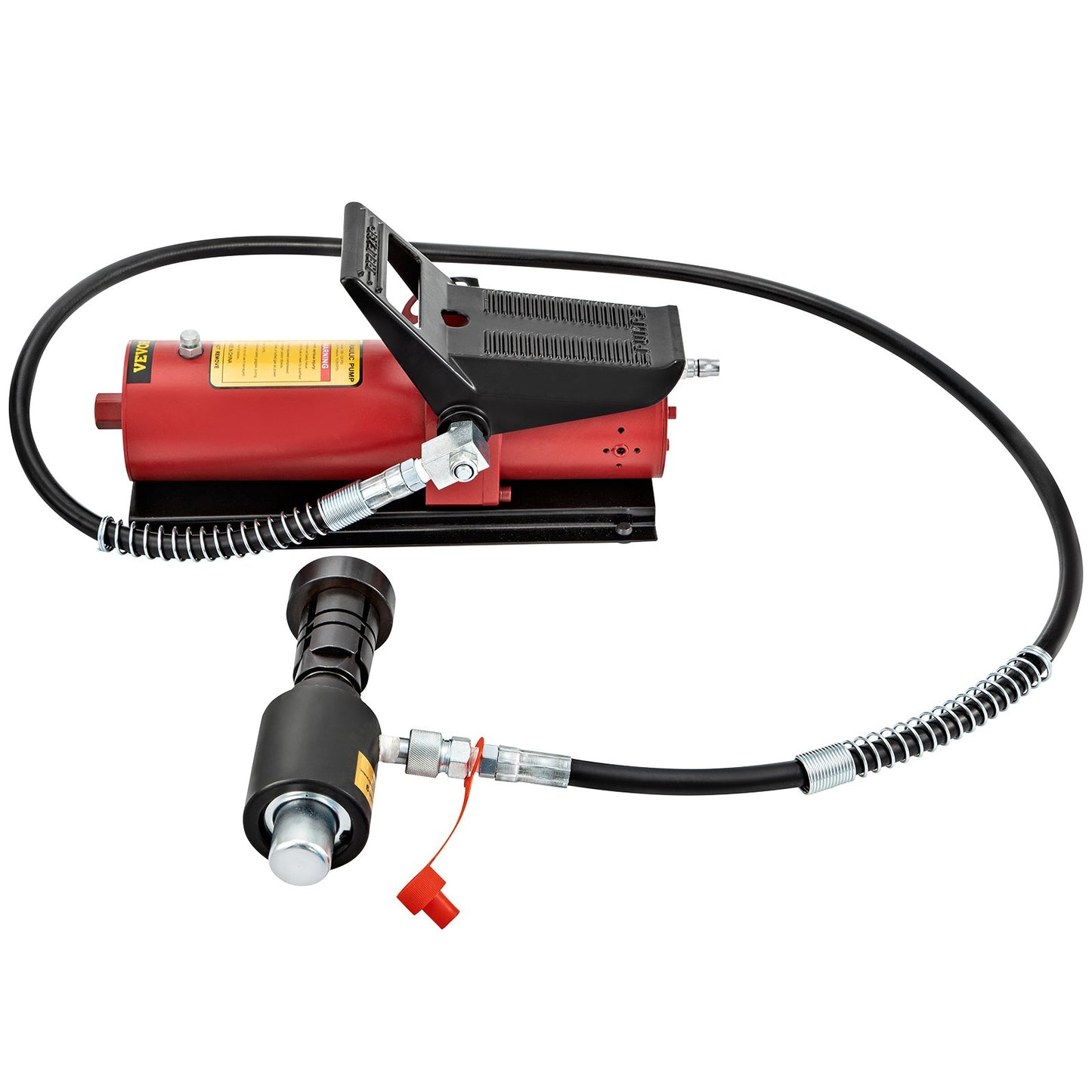 Hydraulisk avgasrörsexpanderare, 1-5/8" till 4-1/4" storlek, 10 T pedalpump medföljer 4 stansar, 2 förvaringsväskor för kopparaluminiumrör vid bilreparation