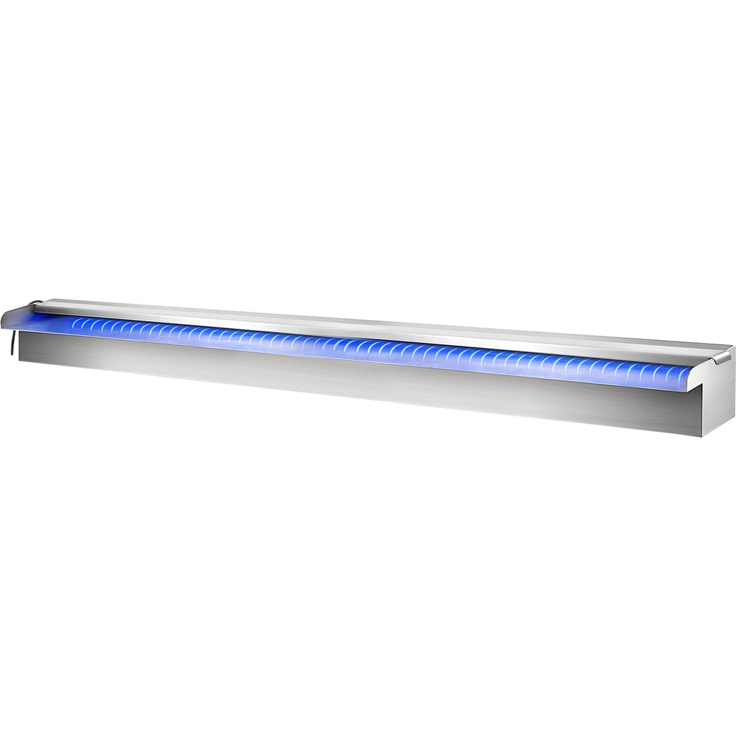 Färgglad LED pool vattenfall spill i rostfritt stål 151x11,5x8 cm