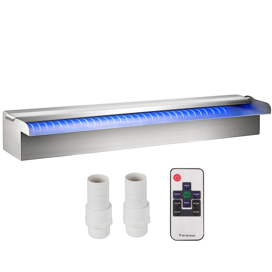 Vevor Waterfall Pool Fountain Rektangulär & Led Strip Light 23,6" X 4,5" X 3,1