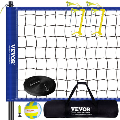 Utomhus bärbart volleybollnätsystem, Stålstolpar med justerbar höjd, Professionell volleybollsats med PVC-volleyboll, pump, bärväska, Heavy Duty volleybollnät för bakgård, strand, gräsmatta