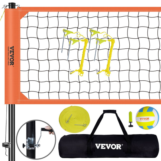 Utomhus bärbart volleybollnätsystem, justerbar höjd aluminiumstolpar, professionellt volleybollset med PVC-volleyboll, pump, bärväska, kraftigt volleybollnät för bakgård, strand, gräsmatta
