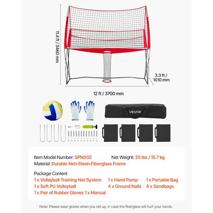 Volleyboll Träningsnät System Bärbar Träningsutrustning Inomhus Utomhus
