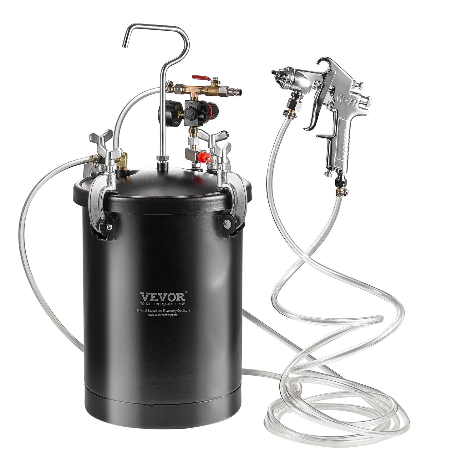 Druckbehälter für Sprühfarbe, 15 l/3,75 gal. Schläuche für Spritzpistolen, Druckmesser