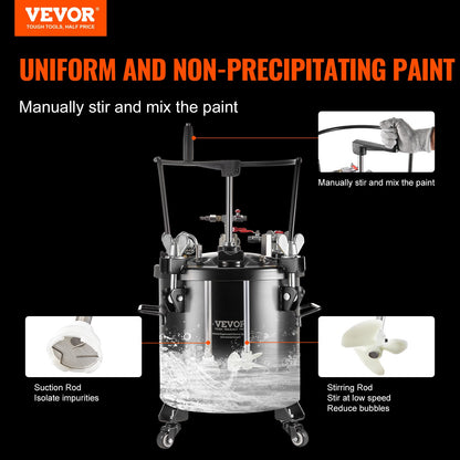 Sprühfarbe Druckbehälter Tank 20L/5gal mit Rädern Leck Reparatur Dichtmittel