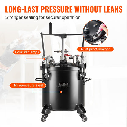 Sprühfarbe Druckbehälter Tank 20L/5gal mit Rädern Leck Reparatur Dichtmittel