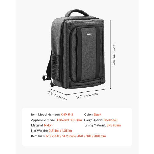 PS5 Rucksack Doppel-Umhängetasche für Playstation 5 PS5 Slim Nylon | EU