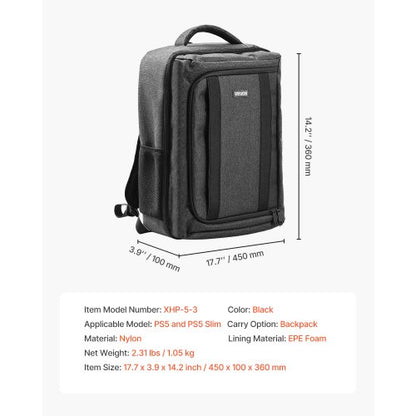 PS5 Rucksack Doppel-Umhängetasche für Playstation 5 PS5 Slim Nylon | EU
