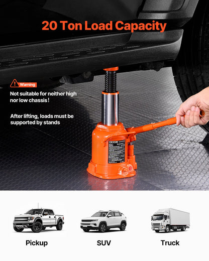 Hydraulic Bottle Jack 20 Ton Manual High Lift Car Workshop