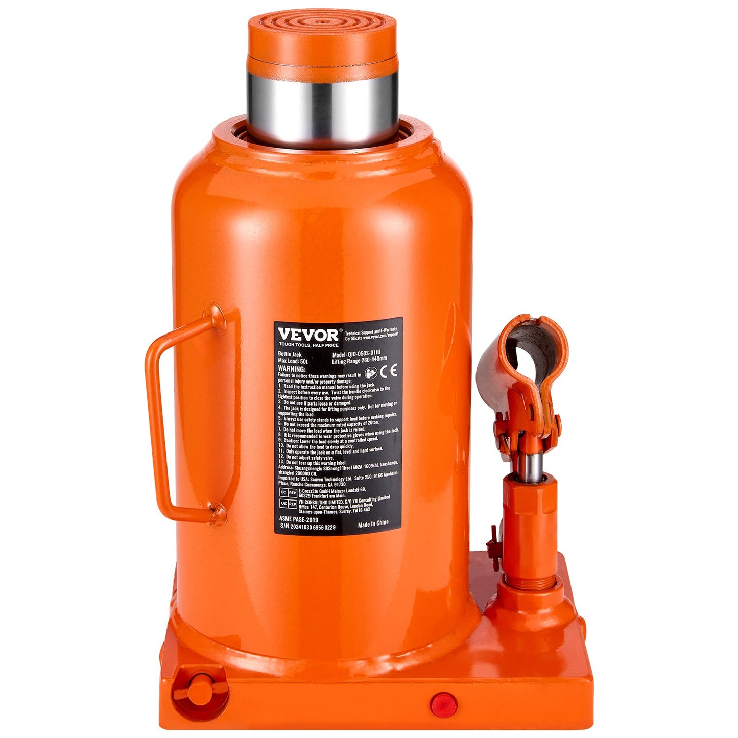Hydraulic Bottle Jack 50 Ton Manual High Lift Car Workshop