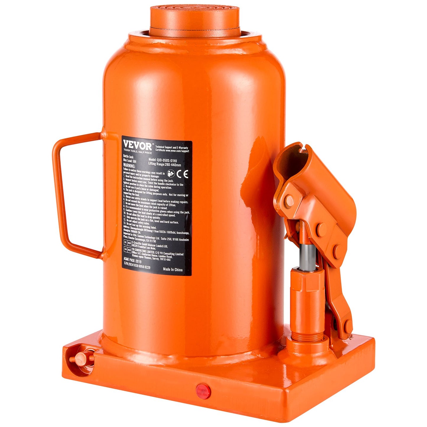 Hydraulic Bottle Jack 50 Ton Manual High Lift Car Workshop