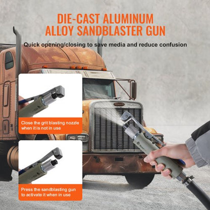 75,7 L Sandstrahler 60-110 PSI Hochdruck-Sandstrahler mit 4 Düsen | EU