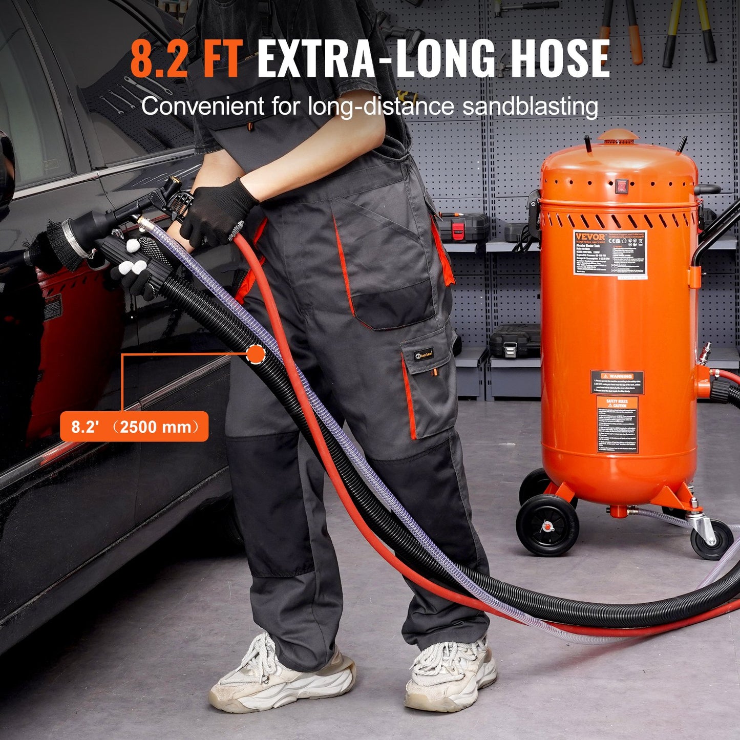 28 Gal Vacuum Sand Blaster Dammfri Sandblaster med 1200W vakuumsystem