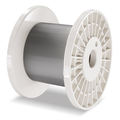 T304 kabel i rostfritt stål 1/8" 7x7 stålvajer 100 fot kabelräcke