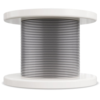 T304 kabel i rostfritt stål 1/8" 7x7 stålvajer 100 fot kabelräcke