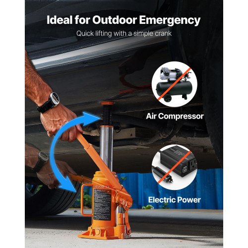 hydraulisk flaskdomkraft, 12 ton (26455,5 lbs) kapacitet, 205-400 mm lyfträckvidd, kraftig svetsad flaskdomkraft för bil, SUV, pickup, bilreparationer, huslyft och jordbruksutrustning, orange |  EU