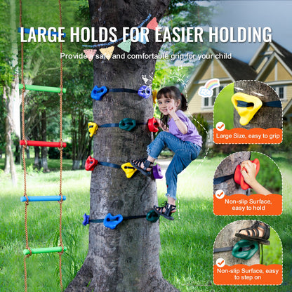 Ninja Tree Climbing Kit 12 klättring rymmer 6 spärrremmar klätterstege