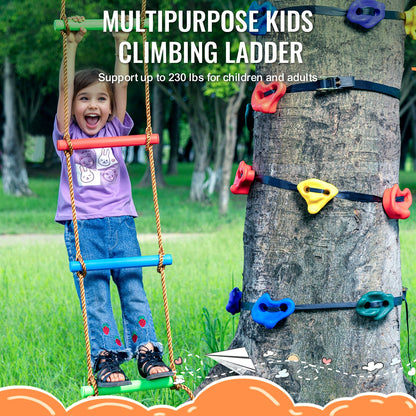 Ninja Tree Climbing Kit 12 klättring rymmer 6 spärrremmar klätterstege