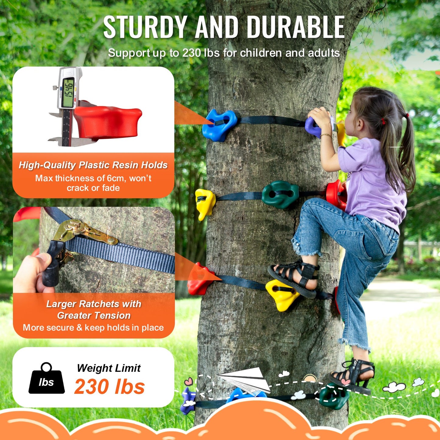 Ninja Tree Climbing Kit 12 Tree Climbing rymmer 6 spärrband utomhus