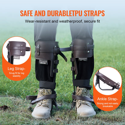 Trädklättringspiggar Klättersporrar Legerat stål Arboristutrustning Brun