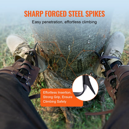 Trädklättringspiggar Klättersporrar Legerat stål Arboristutrustning Brun