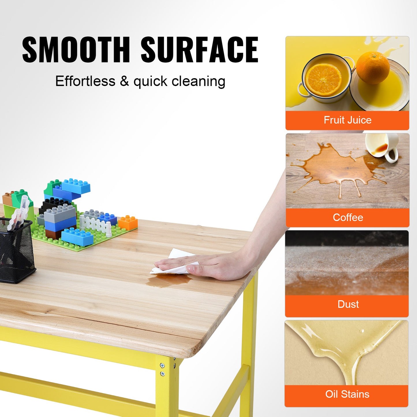 Kids table and bench set toddler table and chairs set of 3 for arts and crafts