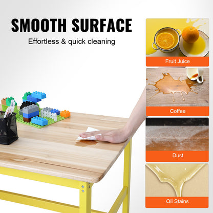 Kids table and bench set toddler table and chairs set of 3 for arts and crafts