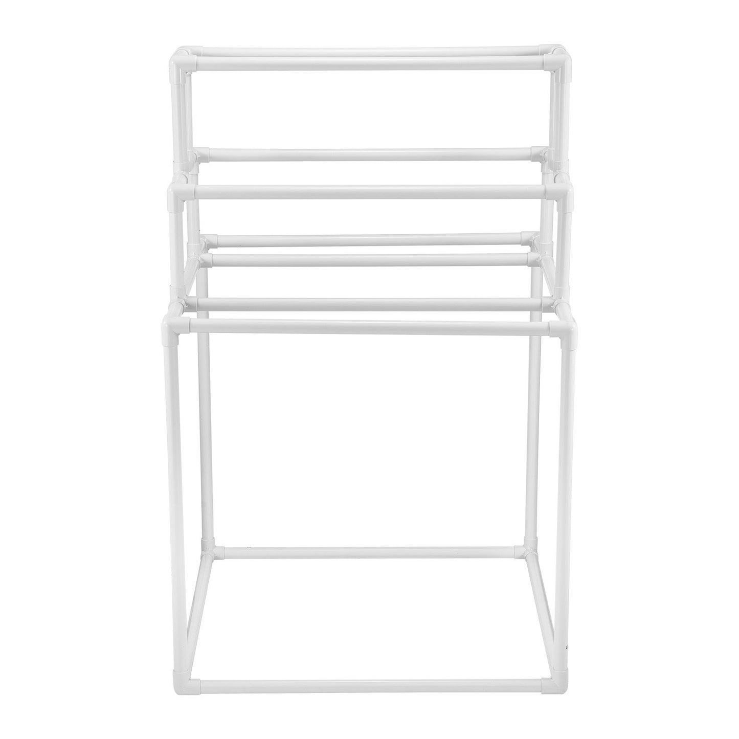 Towel Rack 8-Bar PVC Towel Holder Outdoor for Poolside Spa Bathroom White