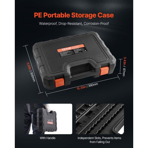 Bit socket set 107-piece SAE and metric hex/torx/E-torx/tamper-proof/extra long | EU