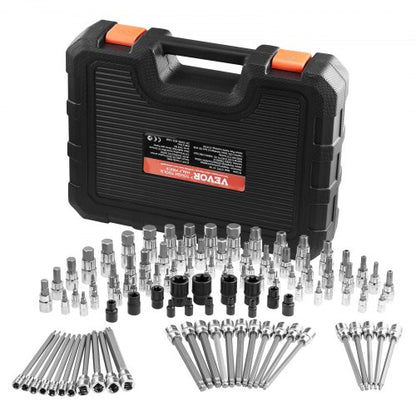 Bit socket set 107-piece SAE and metric hex/torx/E-torx/tamper-proof/extra long | EU