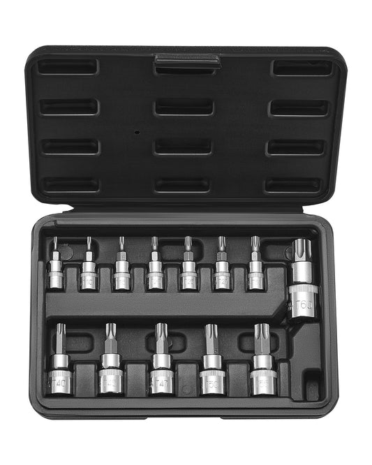 Torx Bits Socket Set 13-piece Star T8 - T60 Set S2 Alloy steel and Cr-V steel