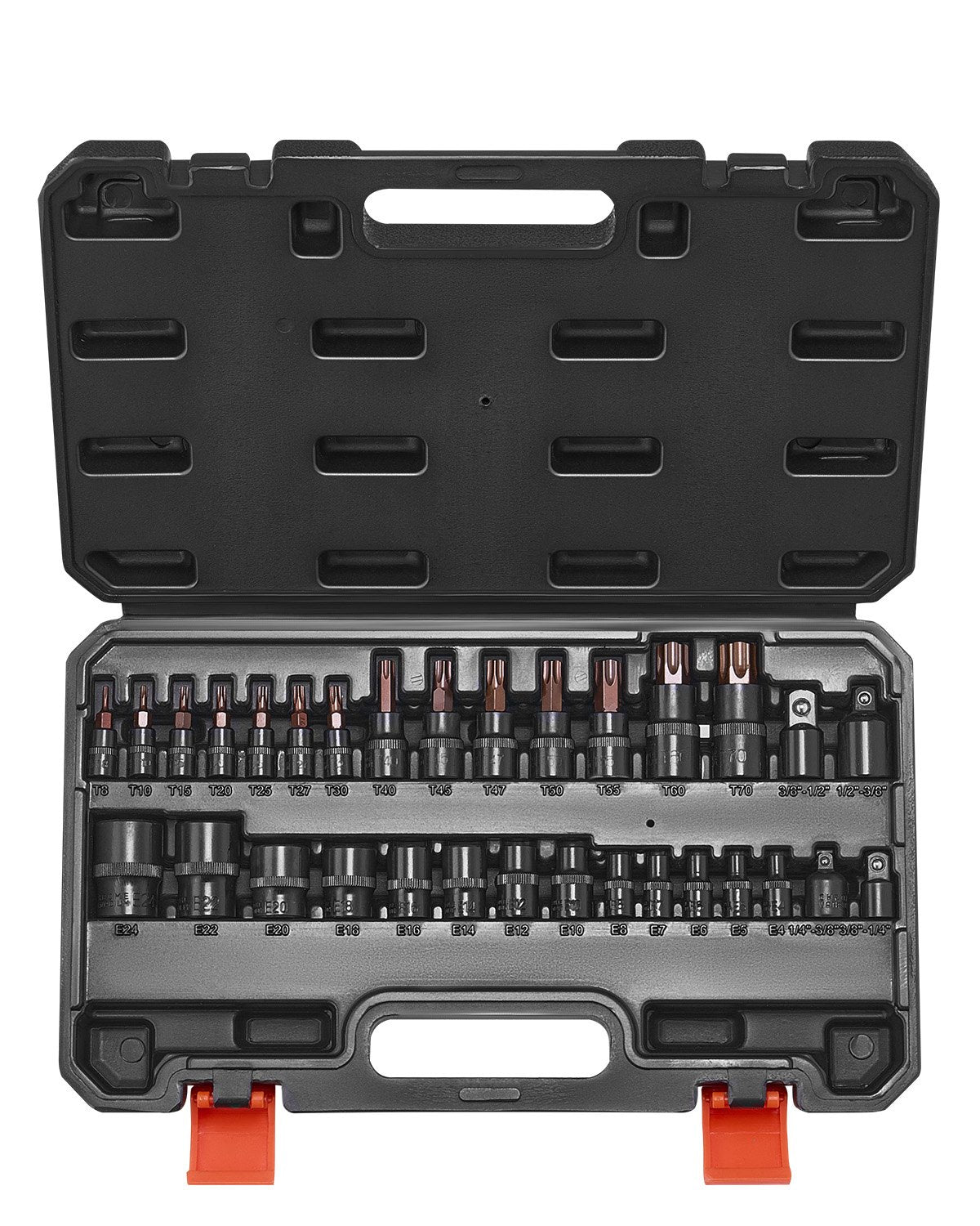 Torx Bit Socket and External Torx Socket Set 31-piece T8-T70 and E4-E24 steel