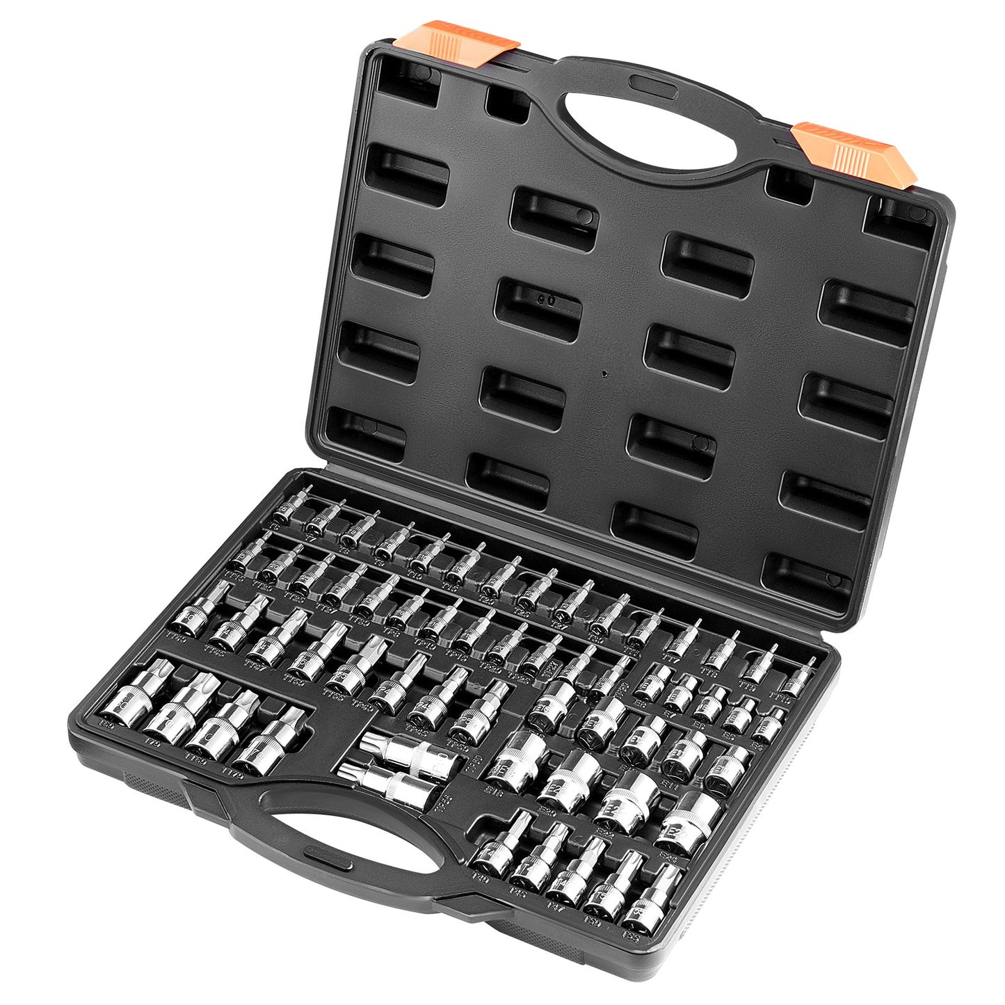 Torx Bit Sockel och Extern Torx Sockel Set 60-delad S2 Legerat stål Cr-V stål