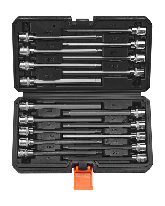 Extra lång insexkantssocket set 18-delad 3/8 tum Drive S2 Legerat stål Cr-V