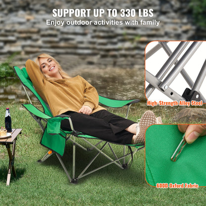 Reclining Camping Chair Portable Chair 330 lbs Load for Home and Outdoor