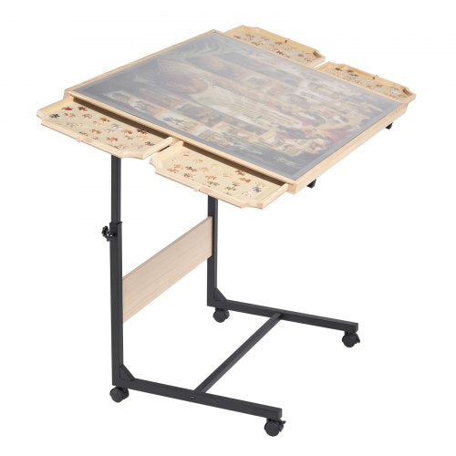 1500-piece puzzle board with legs, adjustable, portable wooden jigsaw, 86x63cm