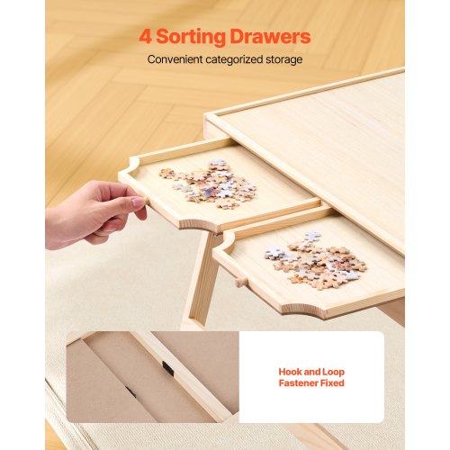 1500-piece puzzle board with folding legs, portable wooden jigsaw, 86x63cm