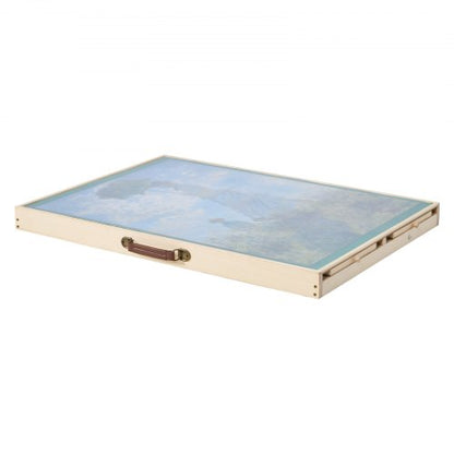 1500-piece puzzle board with folding legs, portable wooden jigsaw, 86x63cm